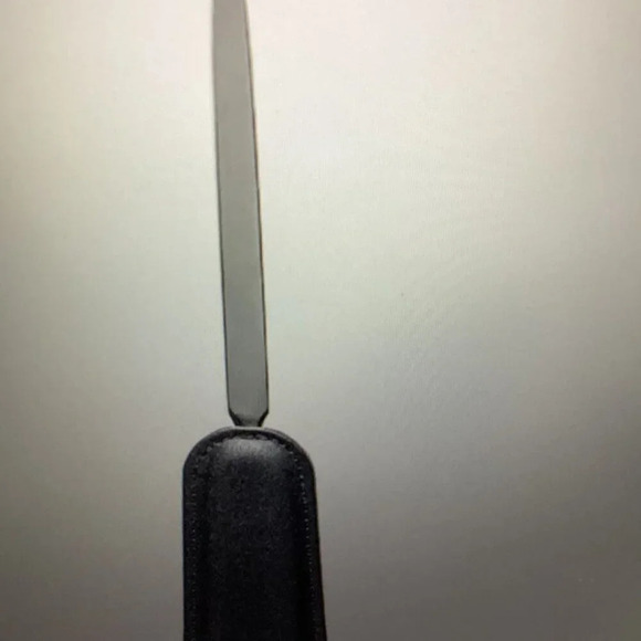 5 PC -DACASSO ECONOLINE DARK BROWN LEATHER DESK ORGANIZER SET (COLOR: Dark Brown - Picture 4 of 5